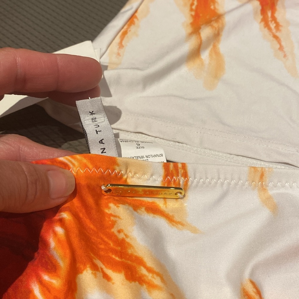 Trina Turk Orange & White Tie-Dye Tankini Set - Picture 9 of 10